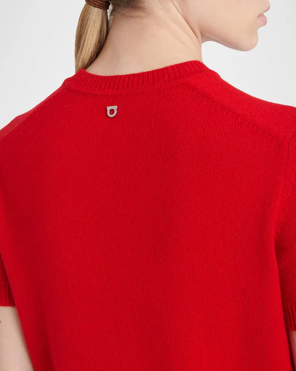 Ferragamo Short-Sleeve Cashmere Crewneck Sweater | Thumbnail 5 Ferragamo Short-Sleeve Cashmere Crewneck Sweater | Thumbnail 5