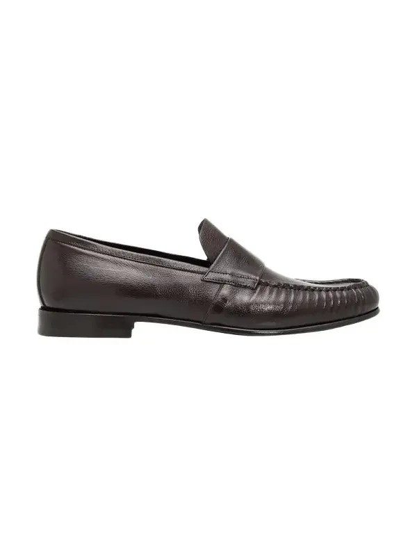 Bergdorf Goodman Men's Buffalo Leather Moc-Toe Loafers