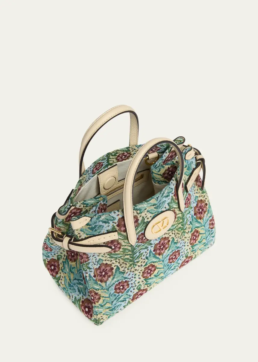 Valentino Garavani Antibes Small Floral Woven Tote Bag | Thumbnail 4 Valentino Garavani Antibes Small Floral Woven Tote Bag | Thumbnail 4
