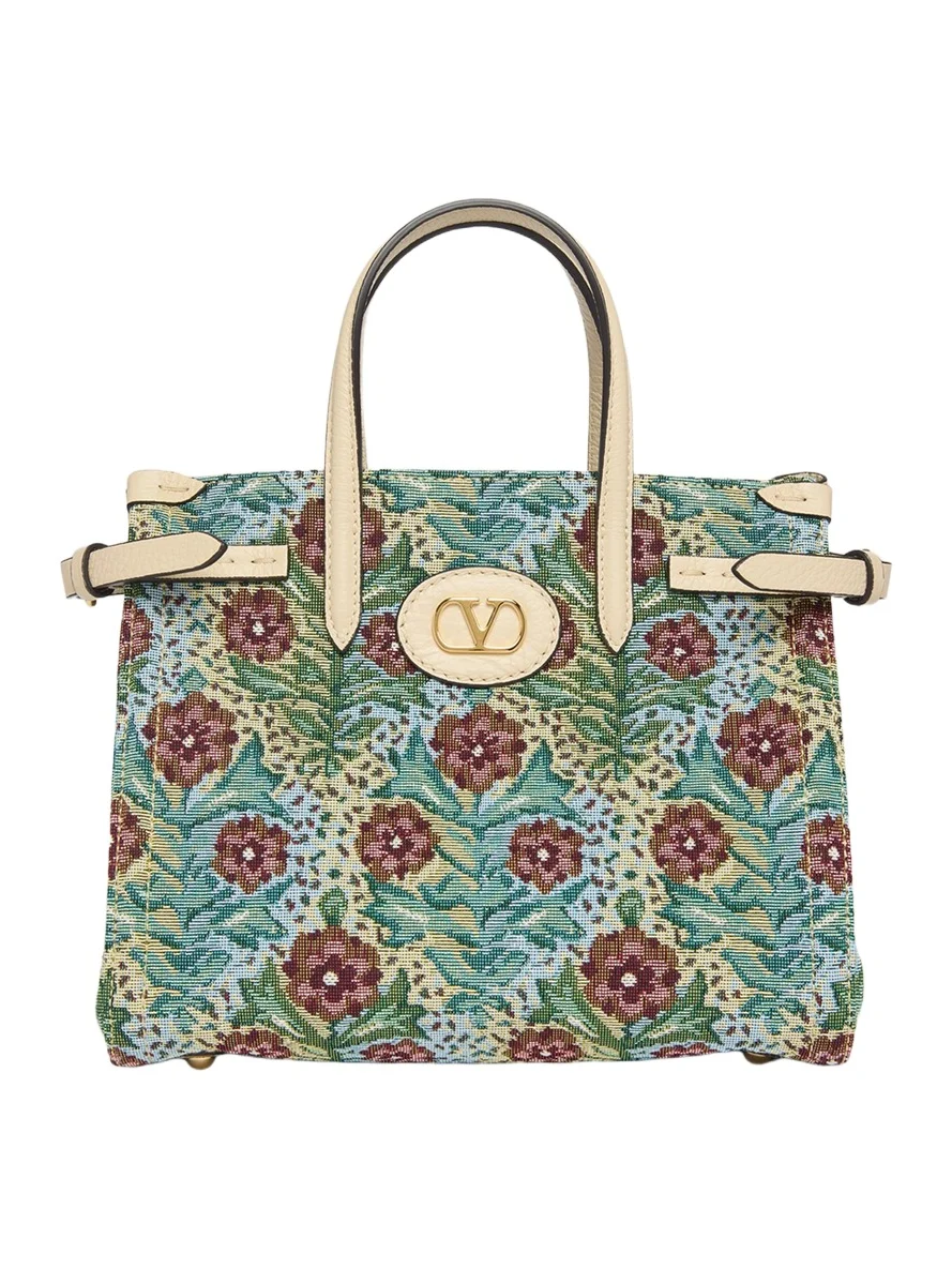 Valentino Garavani Antibes Small Floral Woven Tote Bag