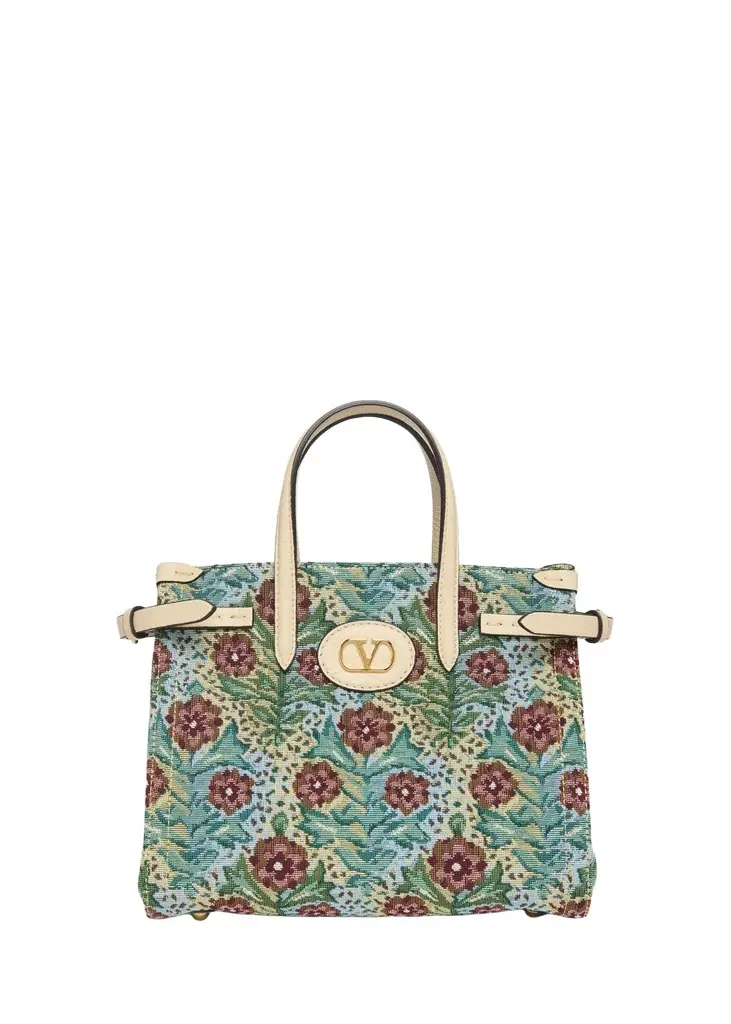 Valentino Garavani Antibes Small Floral Woven Tote Bag | Image 1 Valentino Garavani Antibes Small Floral Woven Tote Bag | Image 1