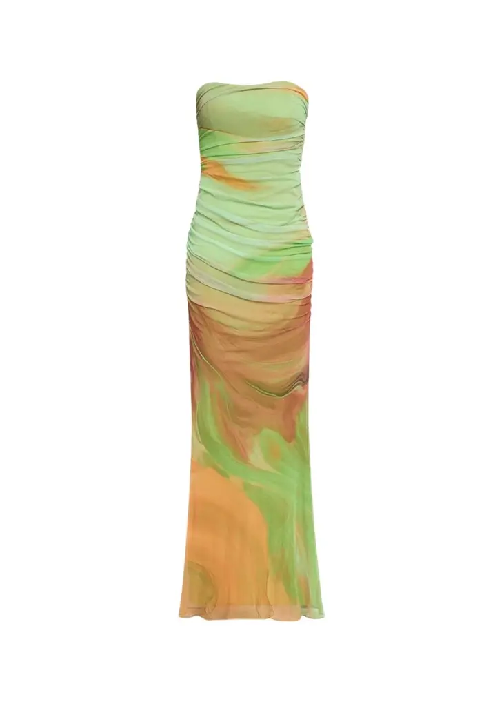Retrofête Isadore Strapless Ruched Dress | Image 1 Retrofête Isadore Strapless Ruched Dress | Image 1