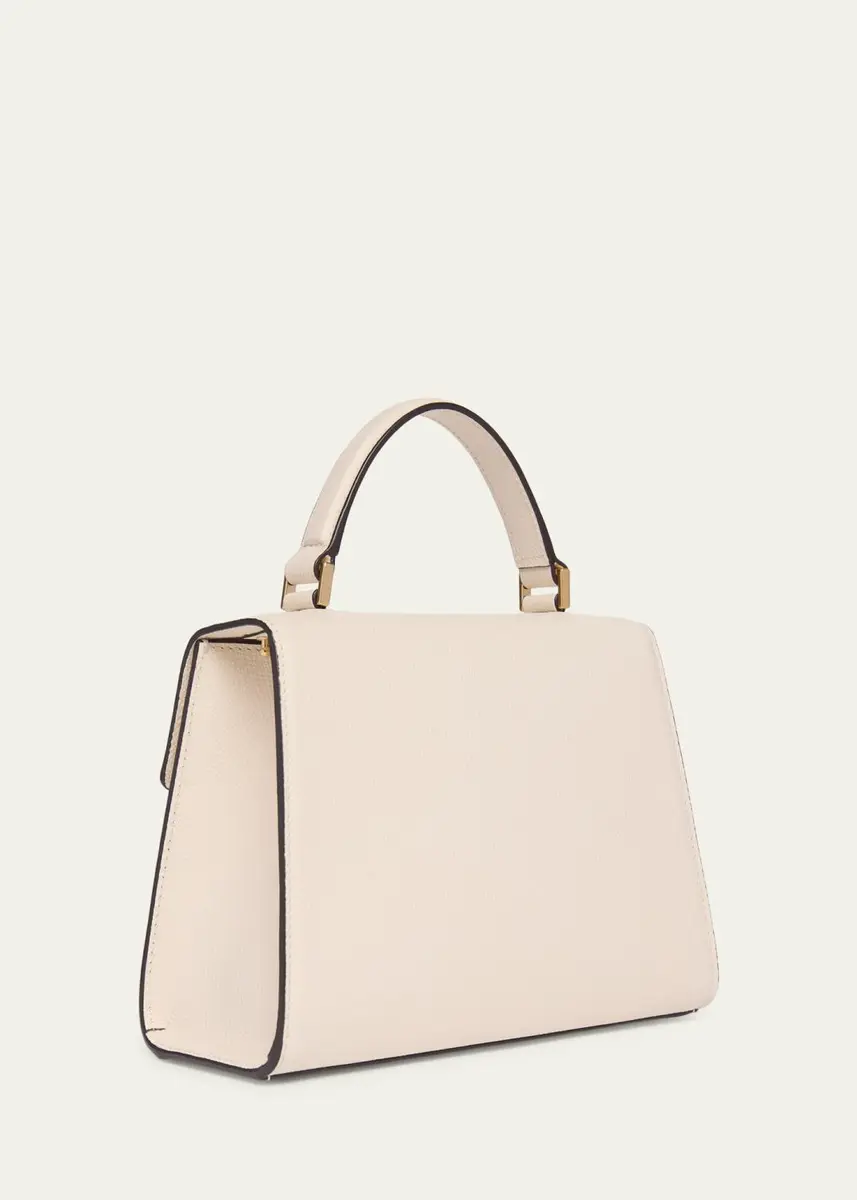 Valentino Garavani Small Crystal VLogo Leather Top-Handle Bag | Thumbnail 3