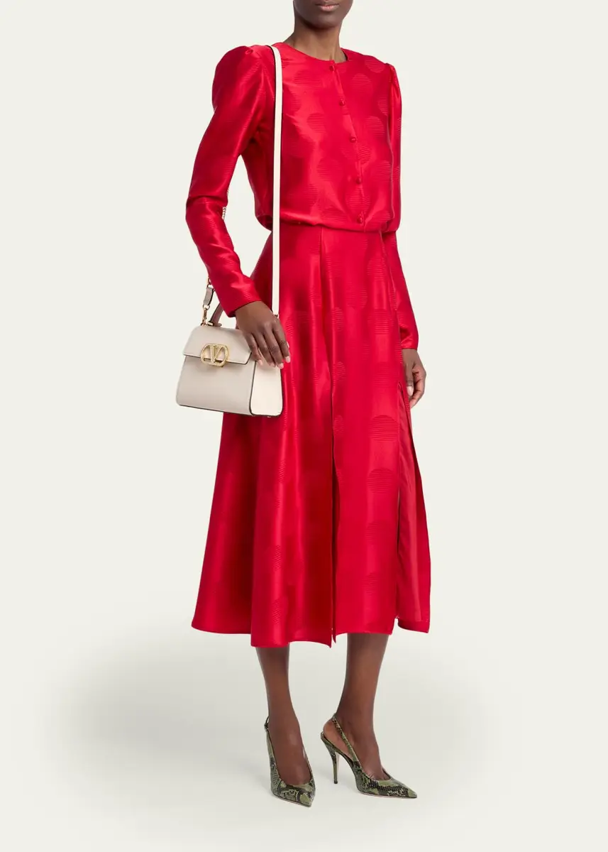 Valentino Garavani Small Crystal VLogo Leather Top-Handle Bag | Thumbnail 5