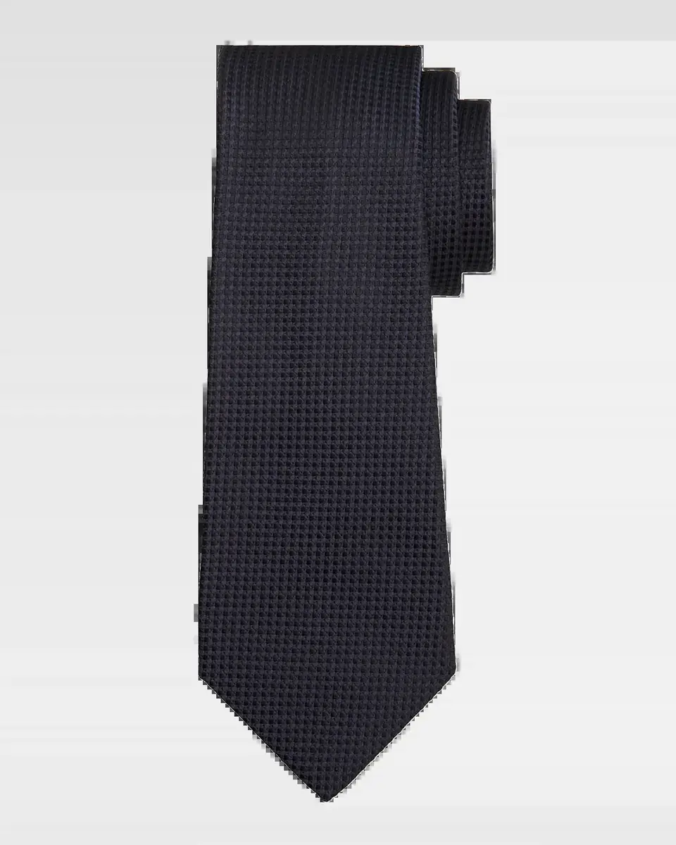 Kiton Men's Silk Micro-Jacquard 7-Fold Tie | Thumbnail 2
