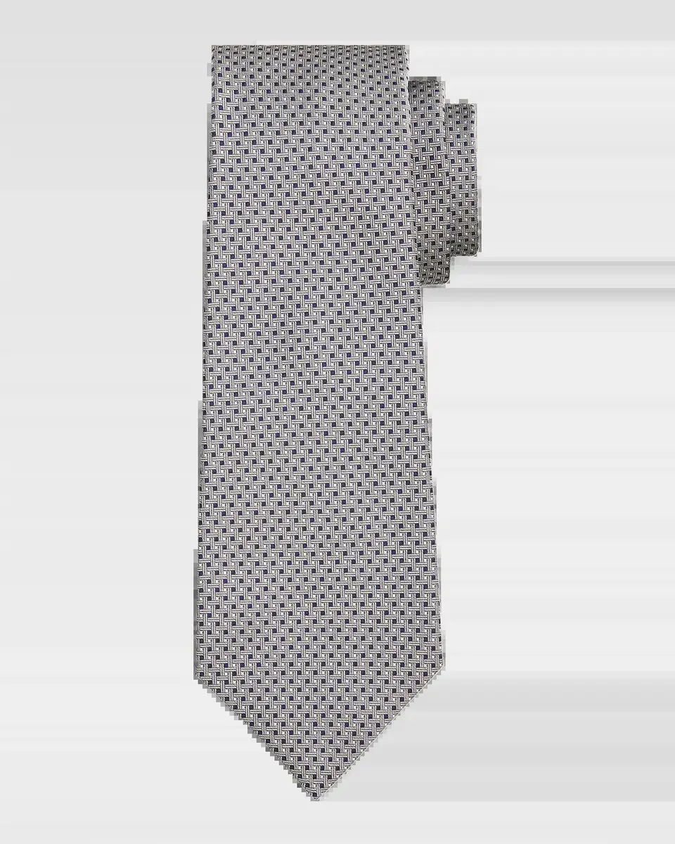 Kiton Men's Silk Basketweave 7-Fold Tie | Thumbnail 2 Kiton Men's Silk Basketweave 7-Fold Tie | Thumbnail 2