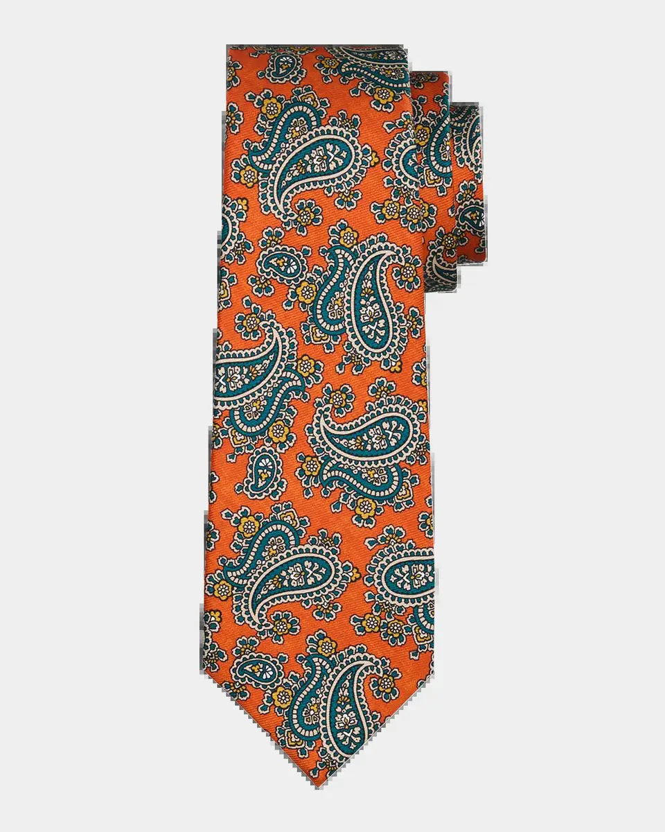 Kiton Men's Silk Paisley 7-Fold Tie | Thumbnail 2 Kiton Men's Silk Paisley 7-Fold Tie | Thumbnail 2