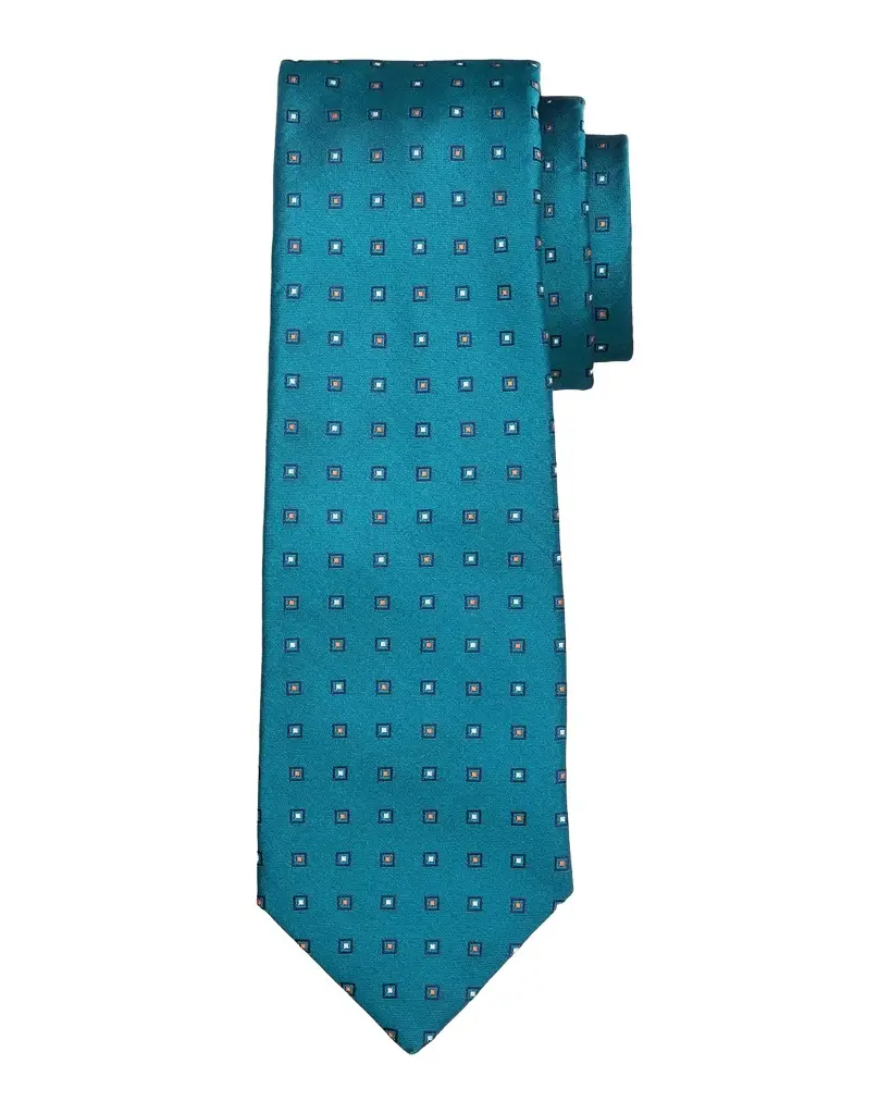 Men's Silk Micro-Geometric 7-Fold Tie Men's Silk Micro-Geometric 7-Fold Tie