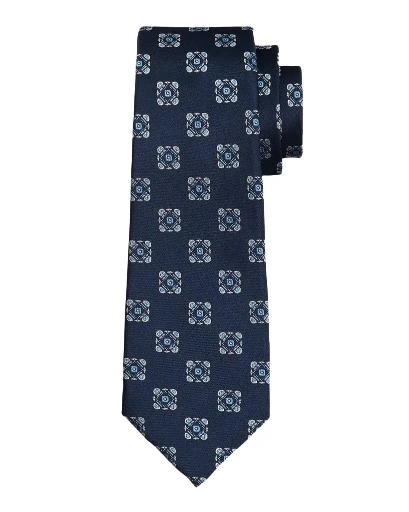 Kiton Men's Silk Medallion 7-Fold Tie | Image 1 Kiton Men's Silk Medallion 7-Fold Tie | Image 1
