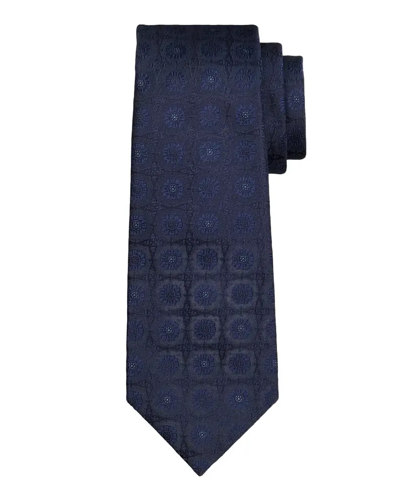 Kiton Men's Silk Tonal Floral Jacquard 7-Fold Tie | Image 1 Kiton Men's Silk Tonal Floral Jacquard 7-Fold Tie | Image 1