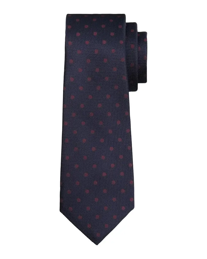 Kiton Men's Silk Polka-Dot Jacquard 7-Fold Tie | Image 1 Kiton Men's Silk Polka-Dot Jacquard 7-Fold Tie | Image 1