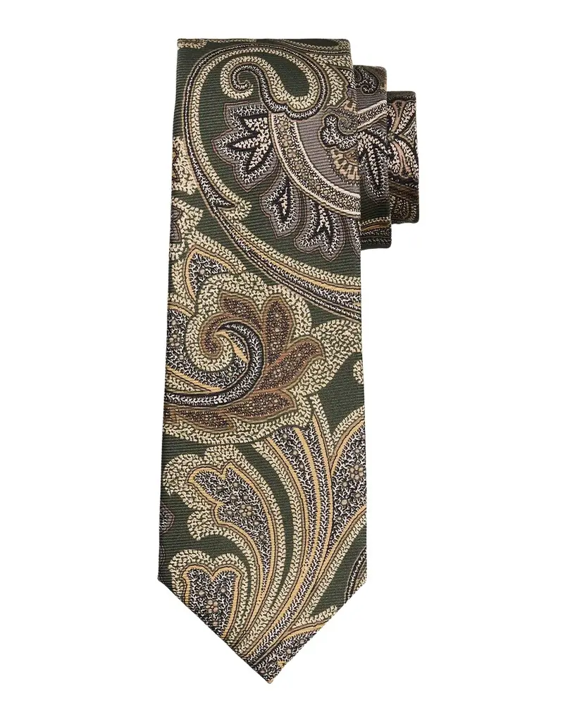 Kiton Men's Silk Maxi-Paisley 7-Fold Tie | Image 1 Kiton Men's Silk Maxi-Paisley 7-Fold Tie | Image 1