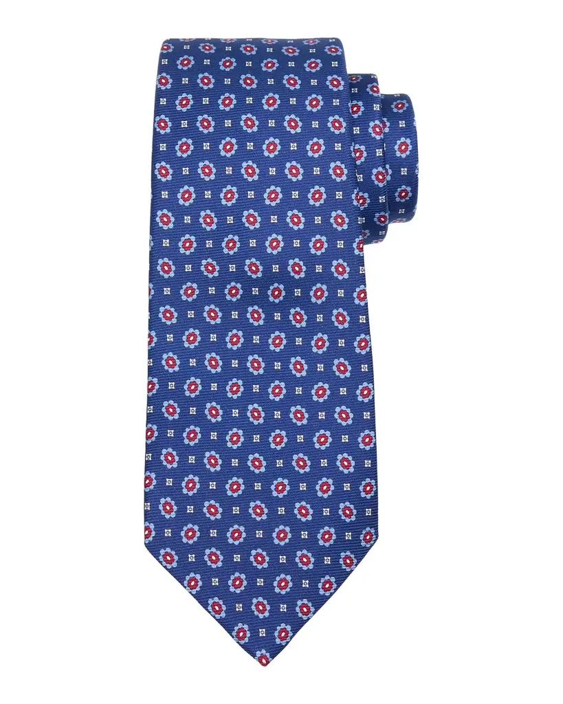 Kiton Men's Silk Geometric-Floral 7-Fold Tie | Image 1 Kiton Men's Silk Geometric-Floral 7-Fold Tie | Image 1