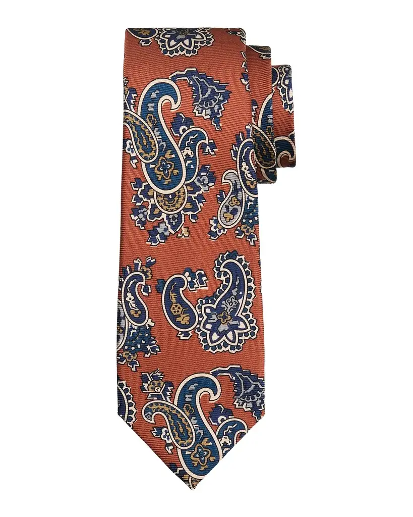 Kiton Men's Silk Maxi-Paisley 7-Fold Tie | Image 1 Kiton Men's Silk Maxi-Paisley 7-Fold Tie | Image 1