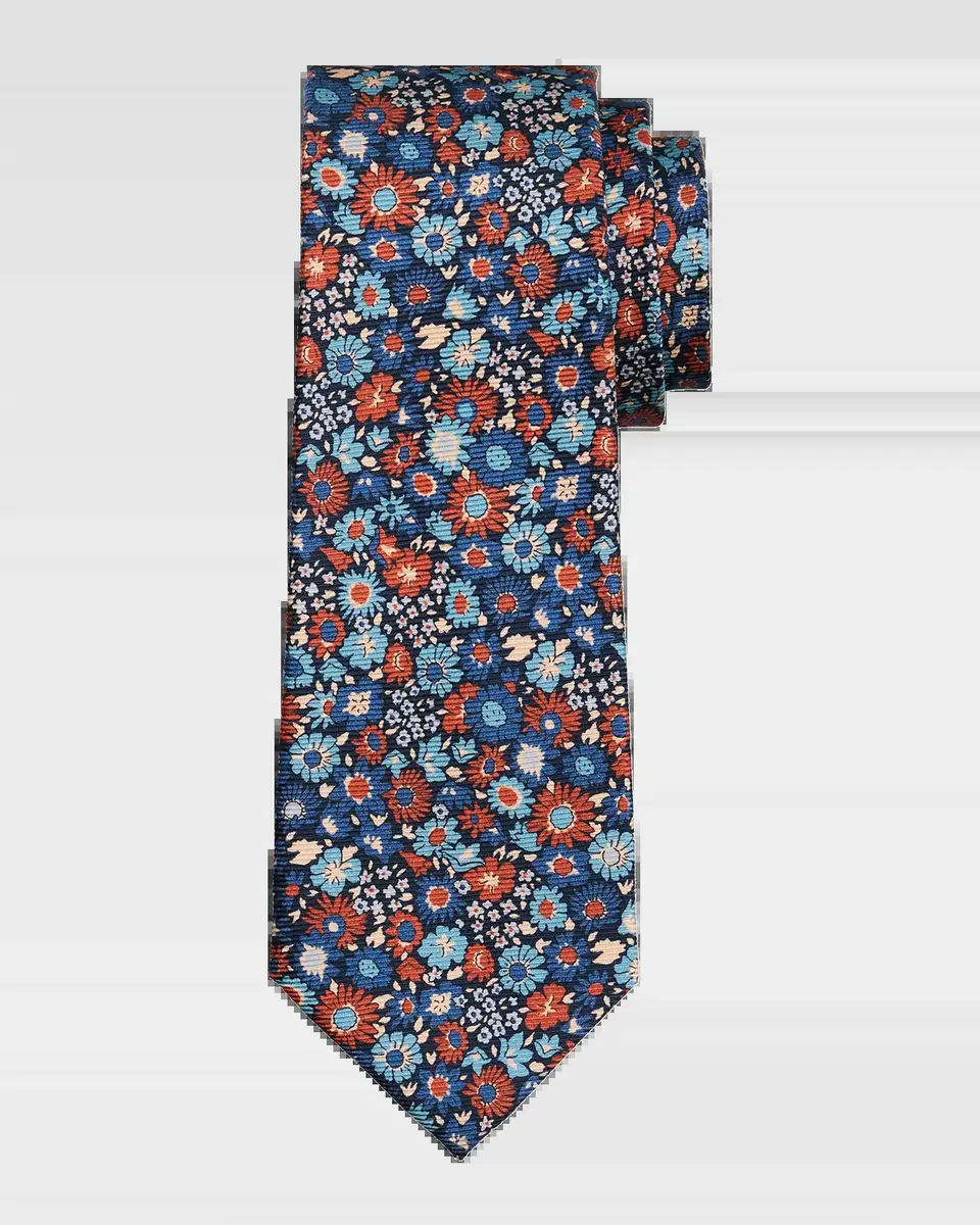 Kiton Men's Silk Multi-Floral 7-Fold Tie | Thumbnail 2