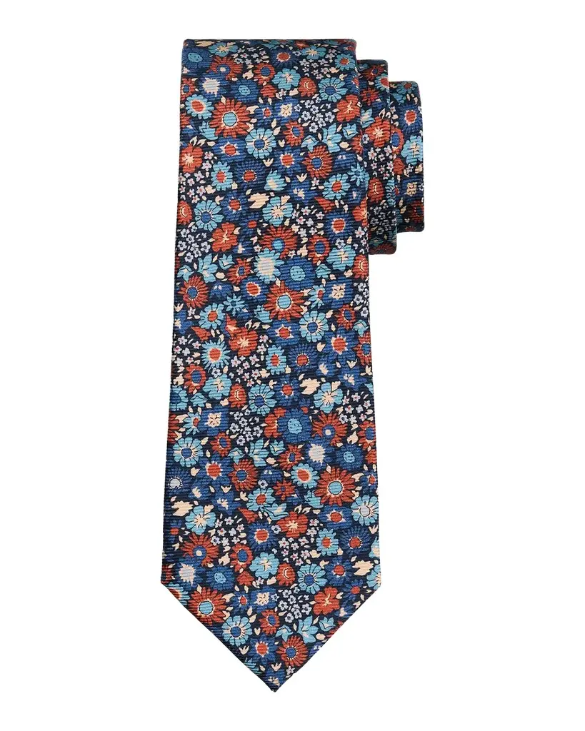Kiton Men's Silk Multi-Floral 7-Fold Tie | Image 1 Kiton Men's Silk Multi-Floral 7-Fold Tie | Image 1