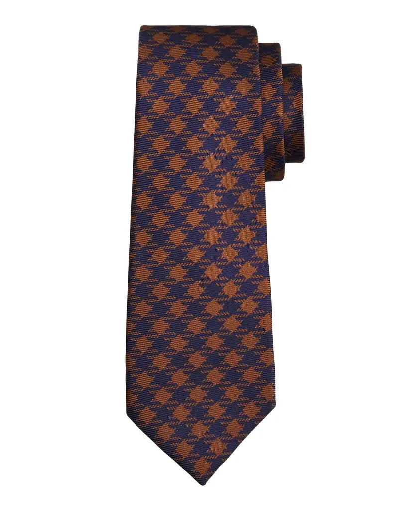 Kiton Men's Silk Maxi-Houndstooth 7-Fold Tie | Image 1 Kiton Men's Silk Maxi-Houndstooth 7-Fold Tie | Image 1