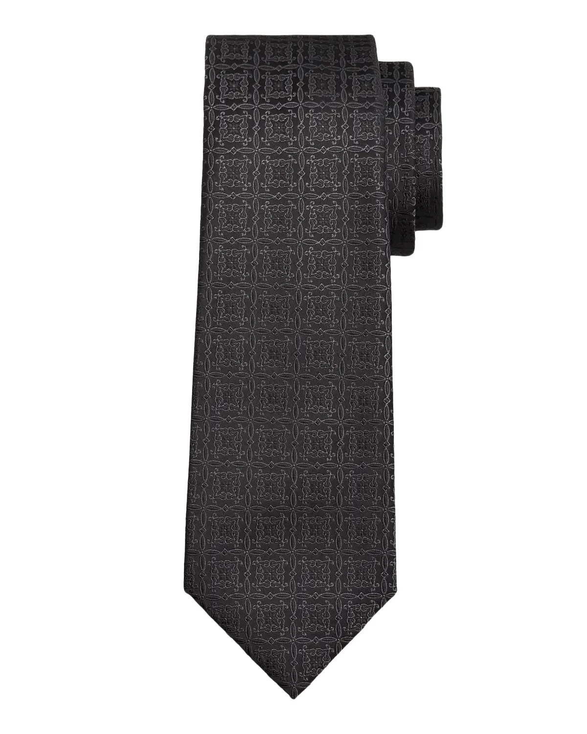 Men's Silk Tonal Jacquard 7-Fold Tie