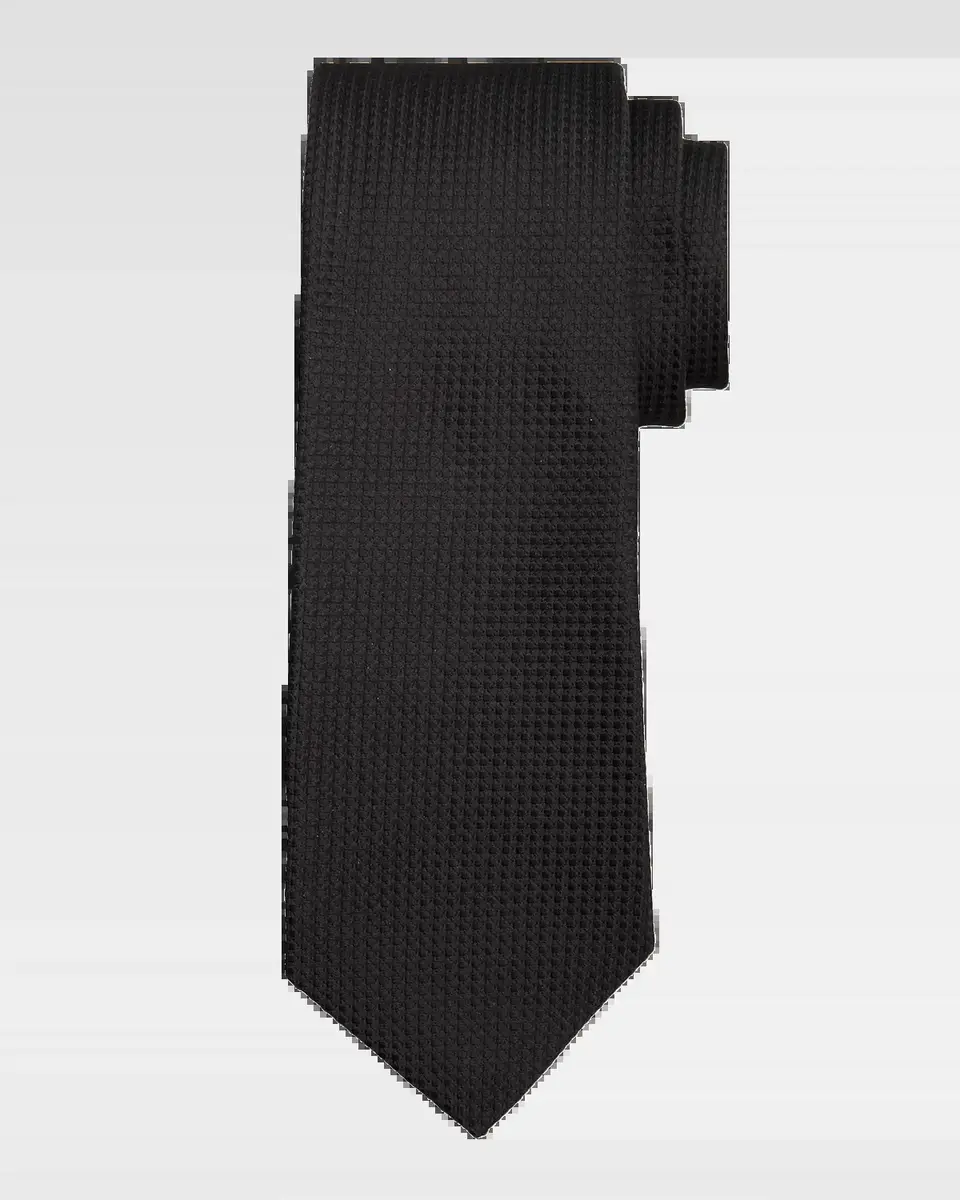 Kiton Men's Silk Tonal Micro-Jacquard 7-Fold Tie | Thumbnail 2 Kiton Men's Silk Tonal Micro-Jacquard 7-Fold Tie | Thumbnail 2