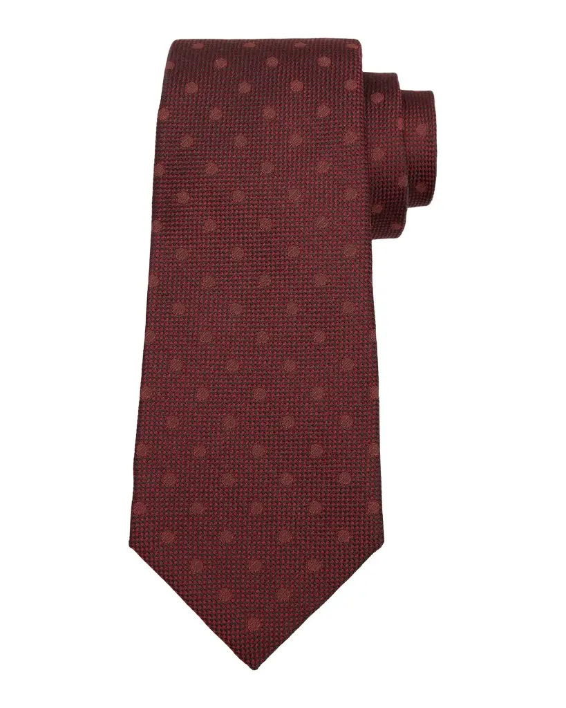 Kiton Men's Silk Tonal Polka Dot Jacquard 7-Fold Tie | Image 1 Kiton Men's Silk Tonal Polka Dot Jacquard 7-Fold Tie | Image 1