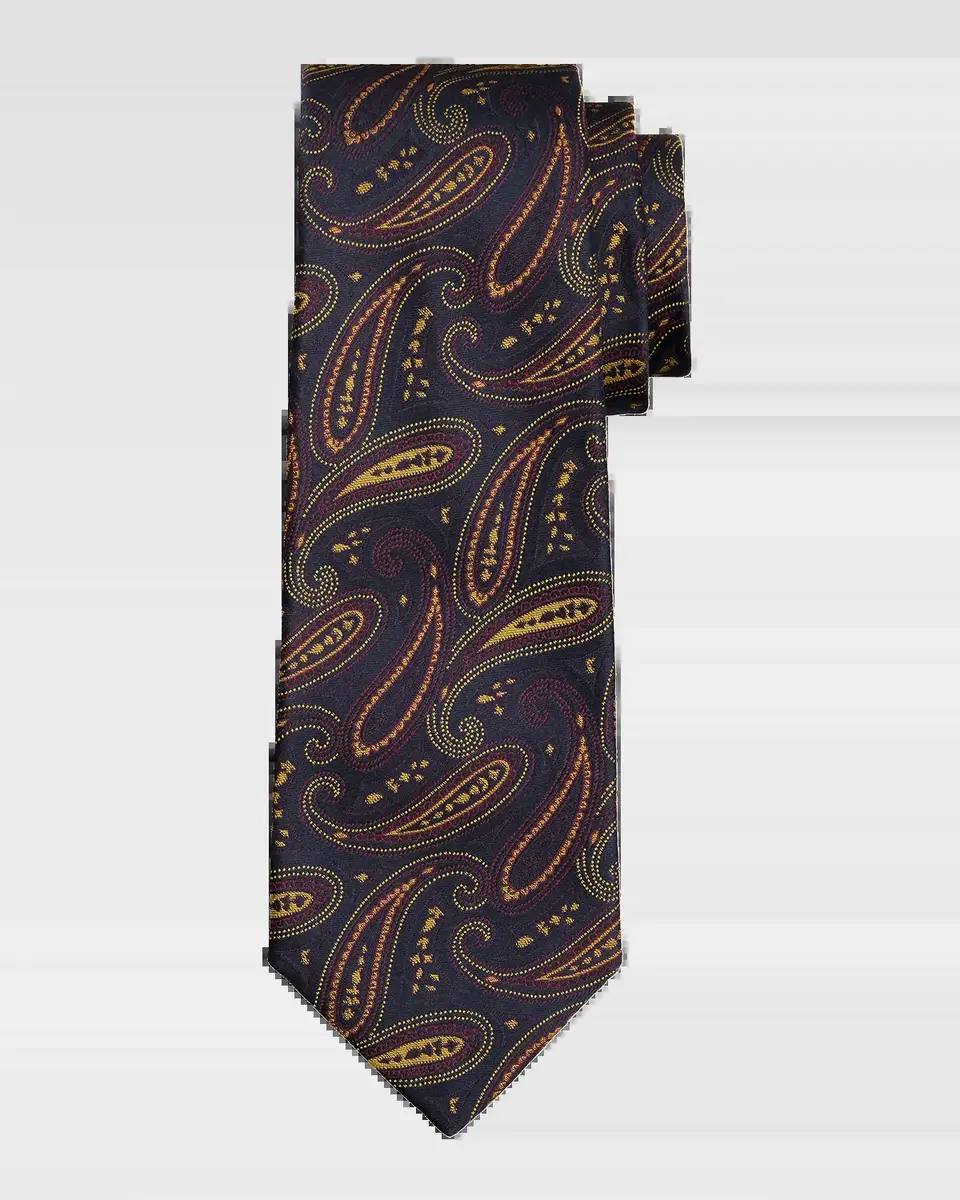 Kiton Men's Silk Woven Paisley 7-Fold Tie | Thumbnail 2 Kiton Men's Silk Woven Paisley 7-Fold Tie | Thumbnail 2