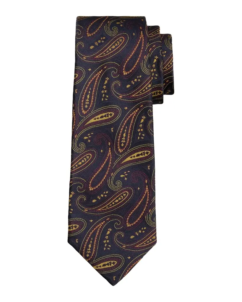 Men's Silk Woven Paisley 7-Fold Tie Men's Silk Woven Paisley 7-Fold Tie