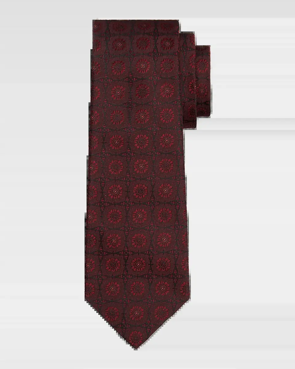 Kiton Men's Silk Floral Jacquard 7-Fold Tie | Thumbnail 2 Kiton Men's Silk Floral Jacquard 7-Fold Tie | Thumbnail 2