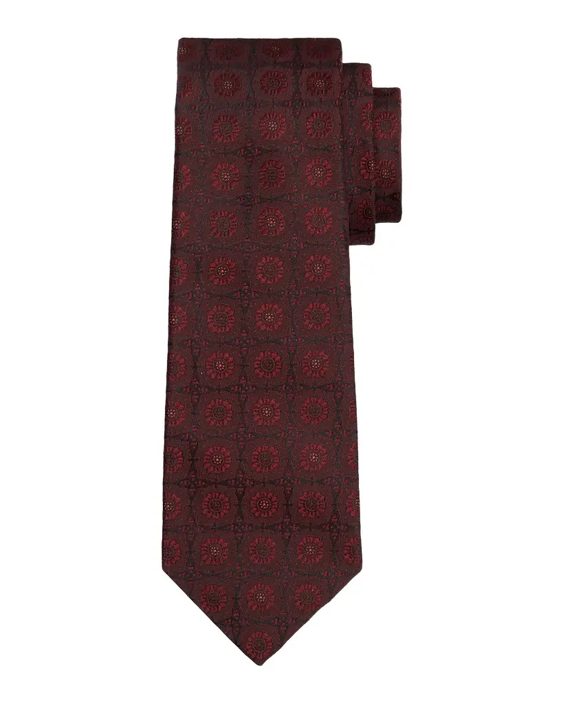 Kiton Men's Silk Floral Jacquard 7-Fold Tie | Image 1 Kiton Men's Silk Floral Jacquard 7-Fold Tie | Image 1