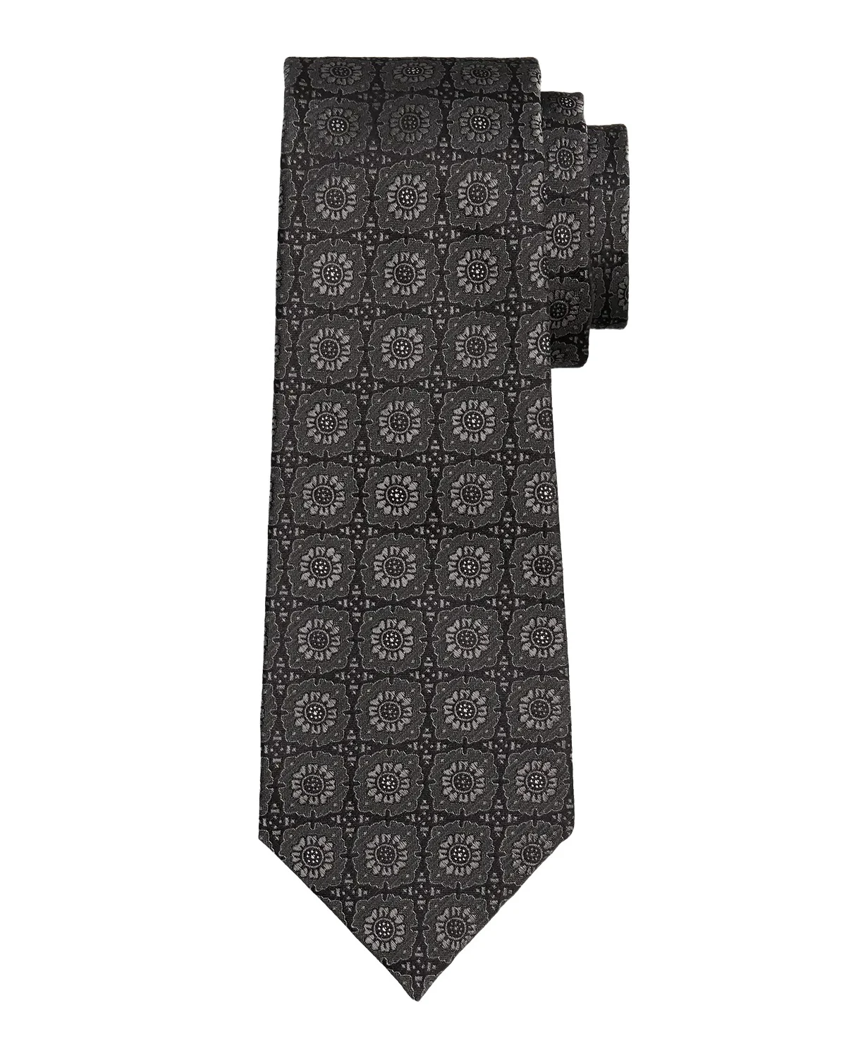 Men's Silk Floral Jacquard 7-Fold Tie