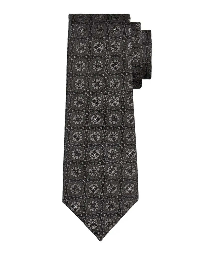 Kiton Men's Silk Floral Jacquard 7-Fold Tie | Image 1 Kiton Men's Silk Floral Jacquard 7-Fold Tie | Image 1