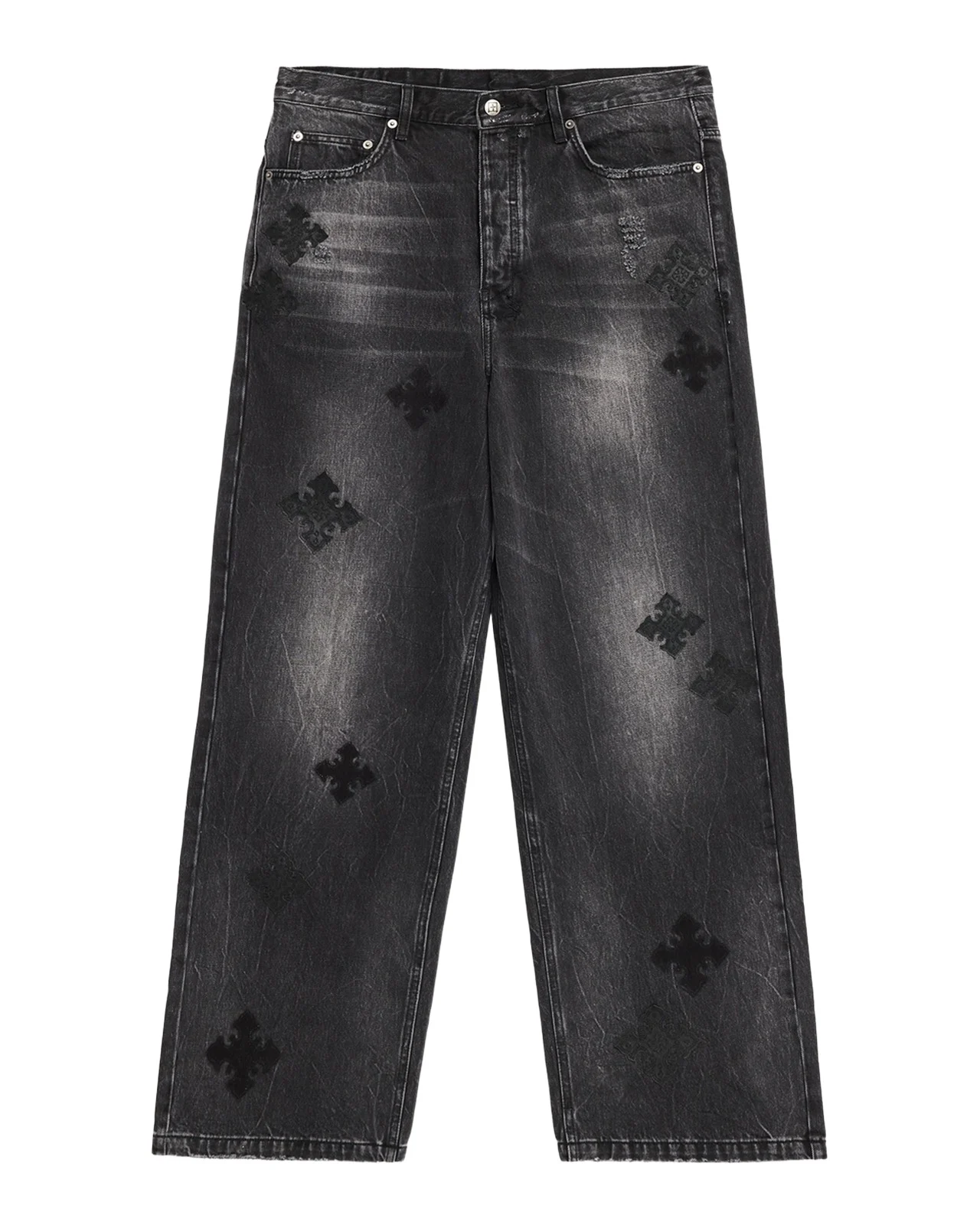 Men's D-Maxx Black Denim Straight Leg Jeans Men's D-Maxx Black Denim Straight Leg Jeans