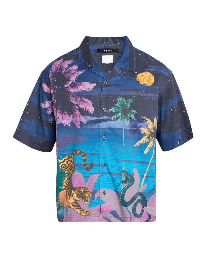 Ksubi Men's Moonlight Cotton Short-Sleeve Shirt | Image 1 Ksubi Men's Moonlight Cotton Short-Sleeve Shirt | Image 1