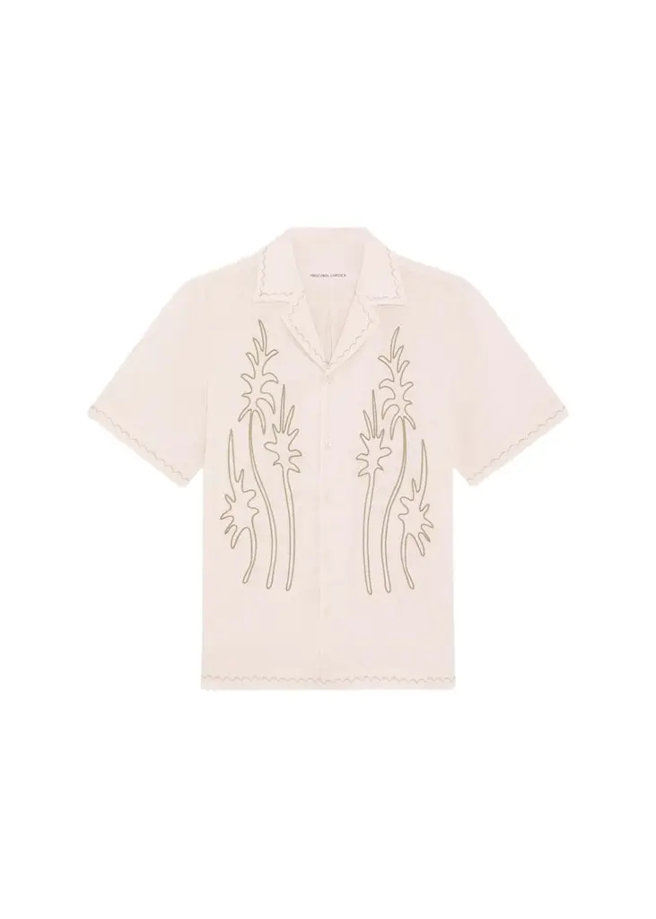 Men's Linen Embroidered-Palm Camp Shirt Men's Linen Embroidered-Palm Camp Shirt