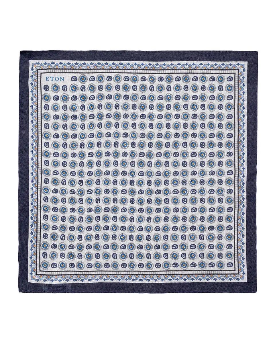 Eton Men's Geometric Paisley Linen Pocket Square | Thumbnail 3 Eton Men's Geometric Paisley Linen Pocket Square | Thumbnail 3
