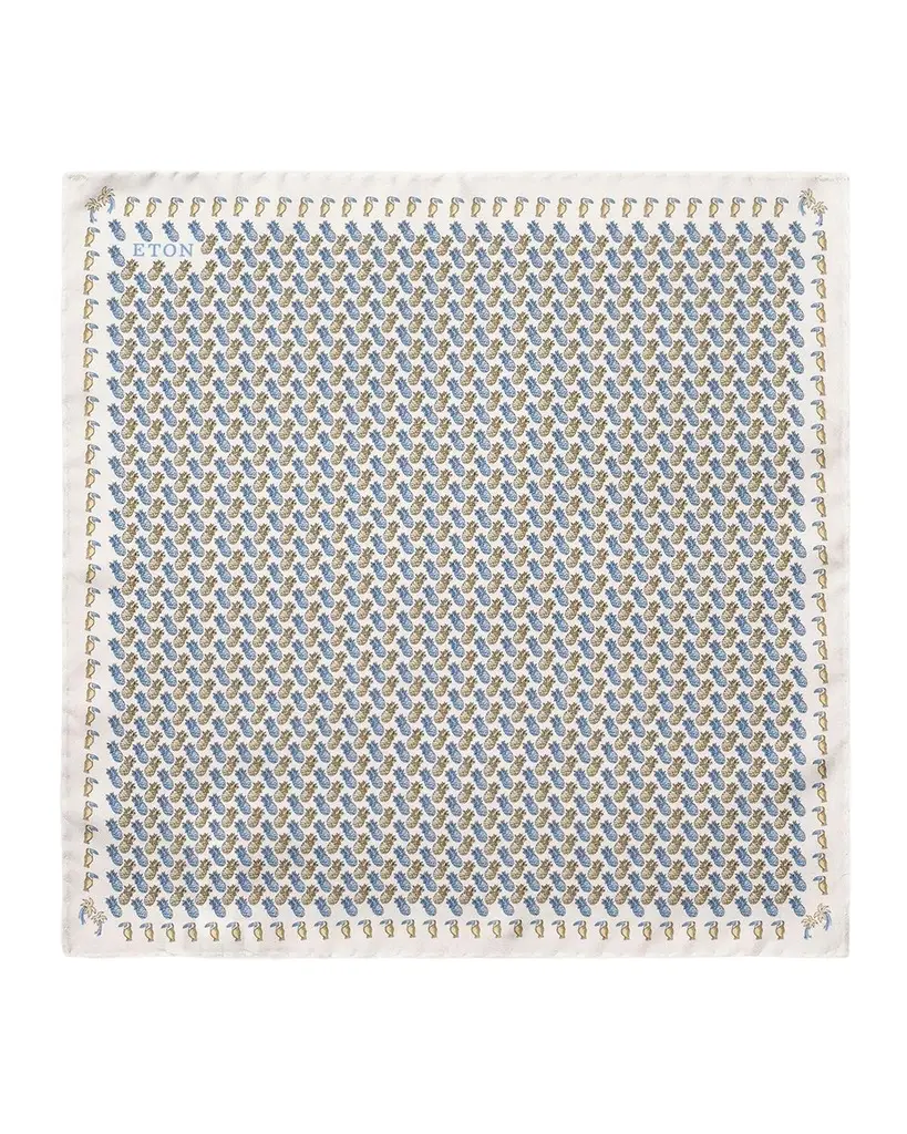 Eton Men's Pineapple Silk Twill Pocket Square | Image 1 Eton Men's Pineapple Silk Twill Pocket Square | Image 1