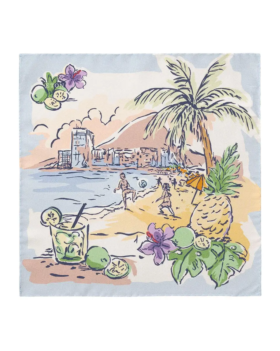 Eton Men's Painting Silk Pocket Square | Thumbnail 3 Eton Men's Painting Silk Pocket Square | Thumbnail 3