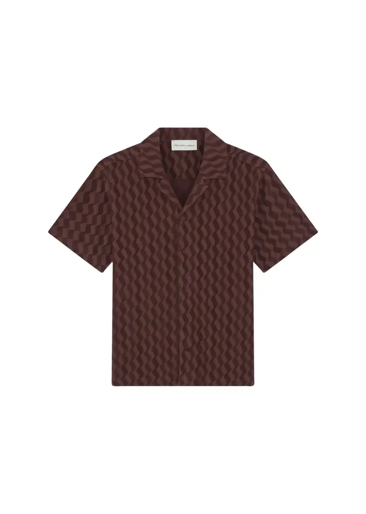 Frescobol Carioca Men's Listra Terry Jacquard Camp Shirt | Image 1 Frescobol Carioca Men's Listra Terry Jacquard Camp Shirt | Image 1