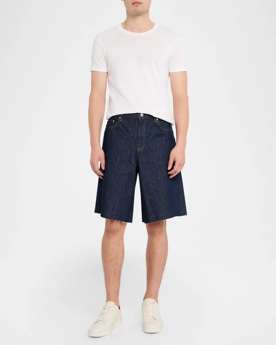 Helmut Lang Men's Frayed-Hem Jean Shorts | Thumbnail 2 Helmut Lang Men's Frayed-Hem Jean Shorts | Thumbnail 2