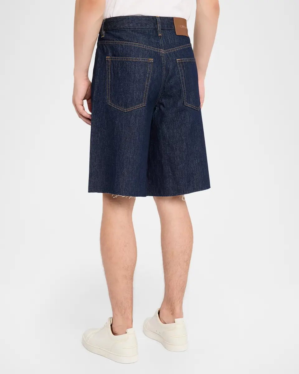 Helmut Lang Men's Frayed-Hem Jean Shorts | Thumbnail 3 Helmut Lang Men's Frayed-Hem Jean Shorts | Thumbnail 3
