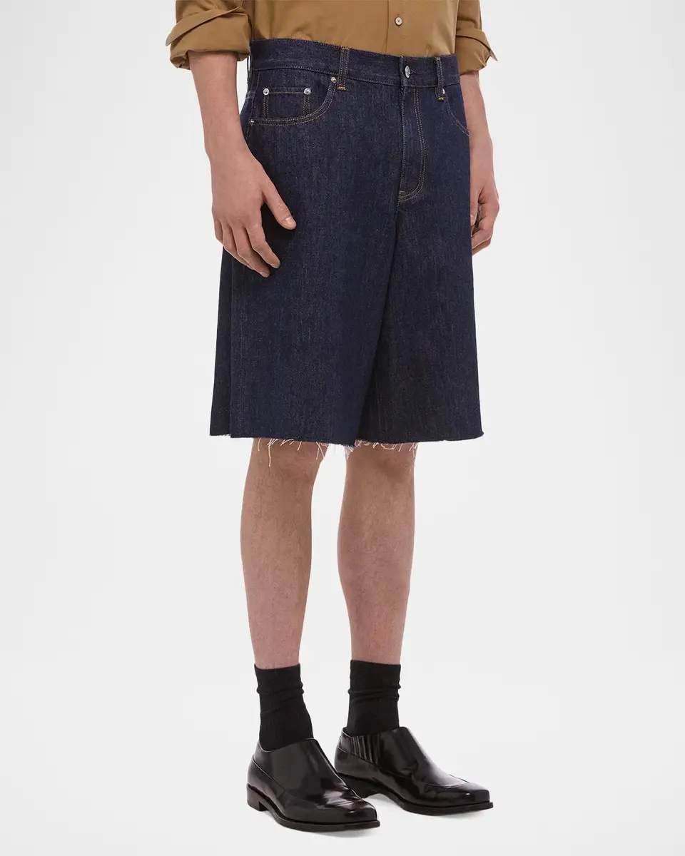Helmut Lang Men's Frayed-Hem Jean Shorts | Thumbnail 6 Helmut Lang Men's Frayed-Hem Jean Shorts | Thumbnail 6