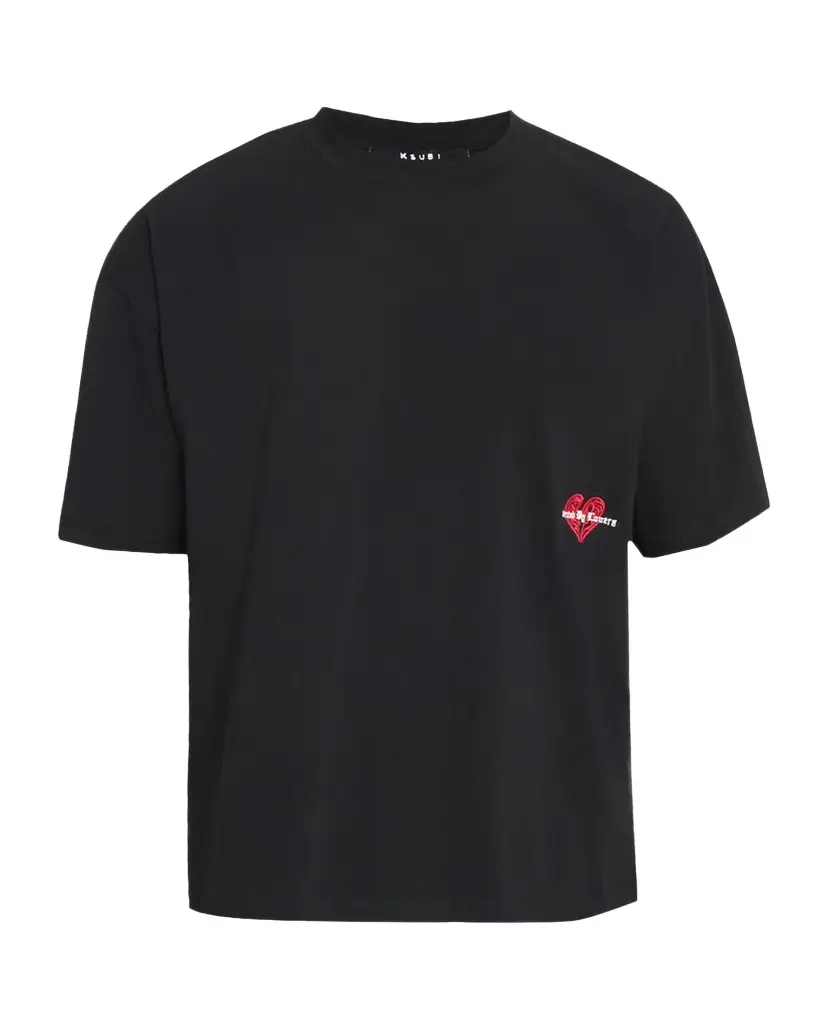 Ksubi Men's Hbl Cotton Embroidered Heart Crewneck T-Shirt | Image 1 Ksubi Men's Hbl Cotton Embroidered Heart Crewneck T-Shirt | Image 1