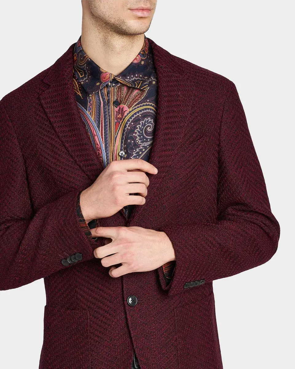 Etro Men's Wool Jersey Jacquard Single-Breasted Sport Coat | Thumbnail 5 Etro Men's Wool Jersey Jacquard Single-Breasted Sport Coat | Thumbnail 5