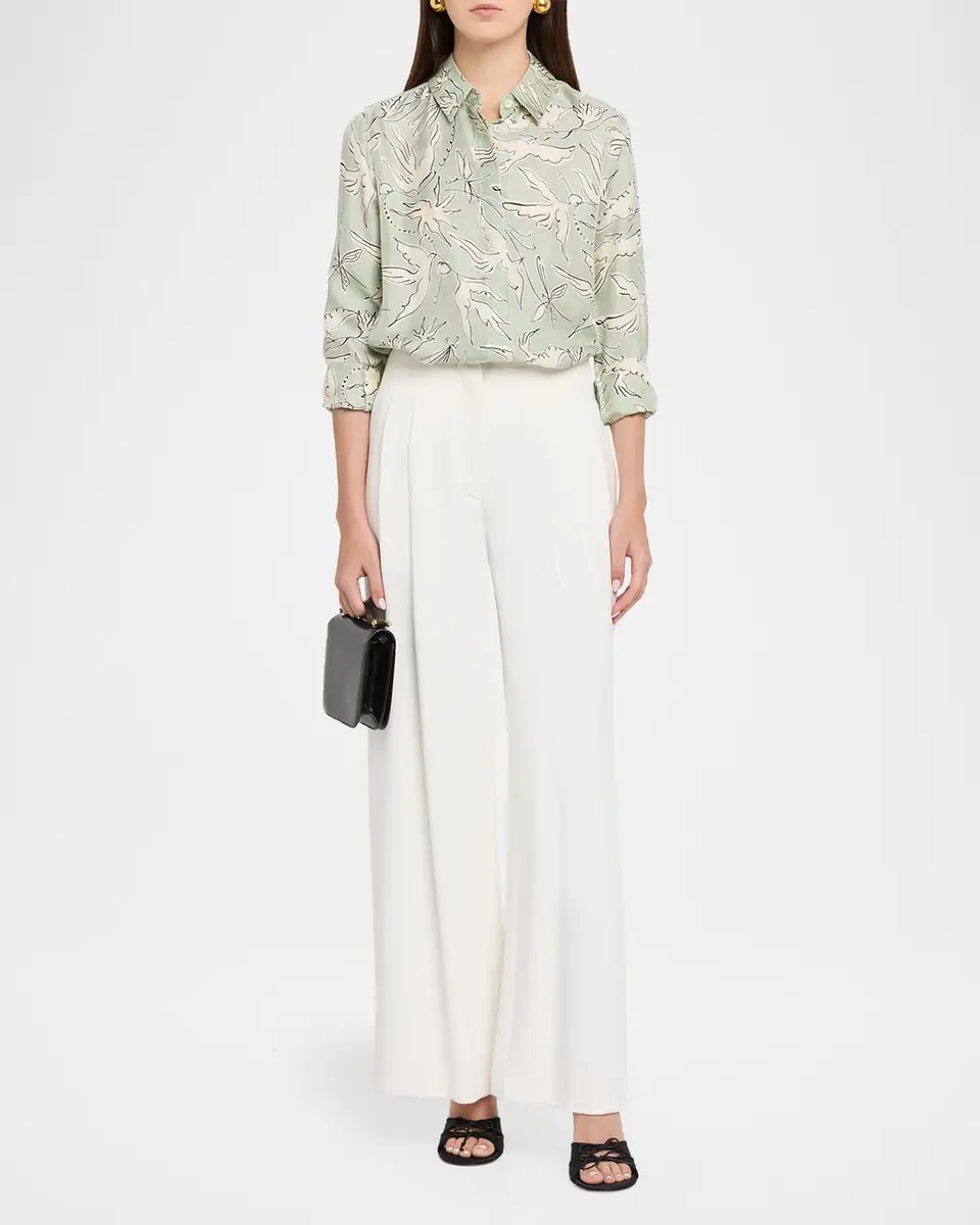 Altuzarra Chika Bird-Print Silk Twill Button-Front Shirt | Thumbnail 2 Altuzarra Chika Bird-Print Silk Twill Button-Front Shirt | Thumbnail 2
