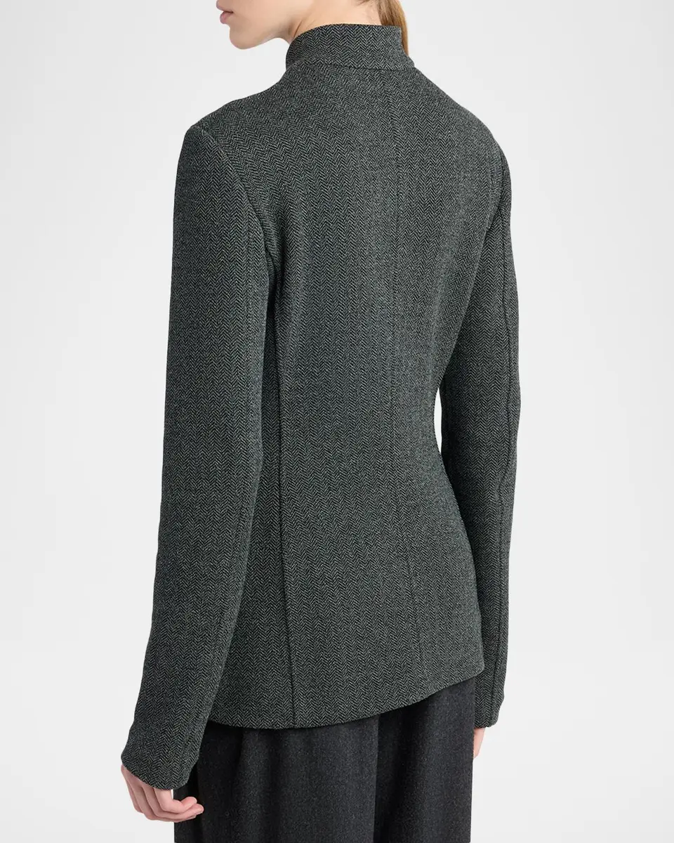 Giorgio Armani Fitted Herringbone Wool-Blend Blazer | Thumbnail 3