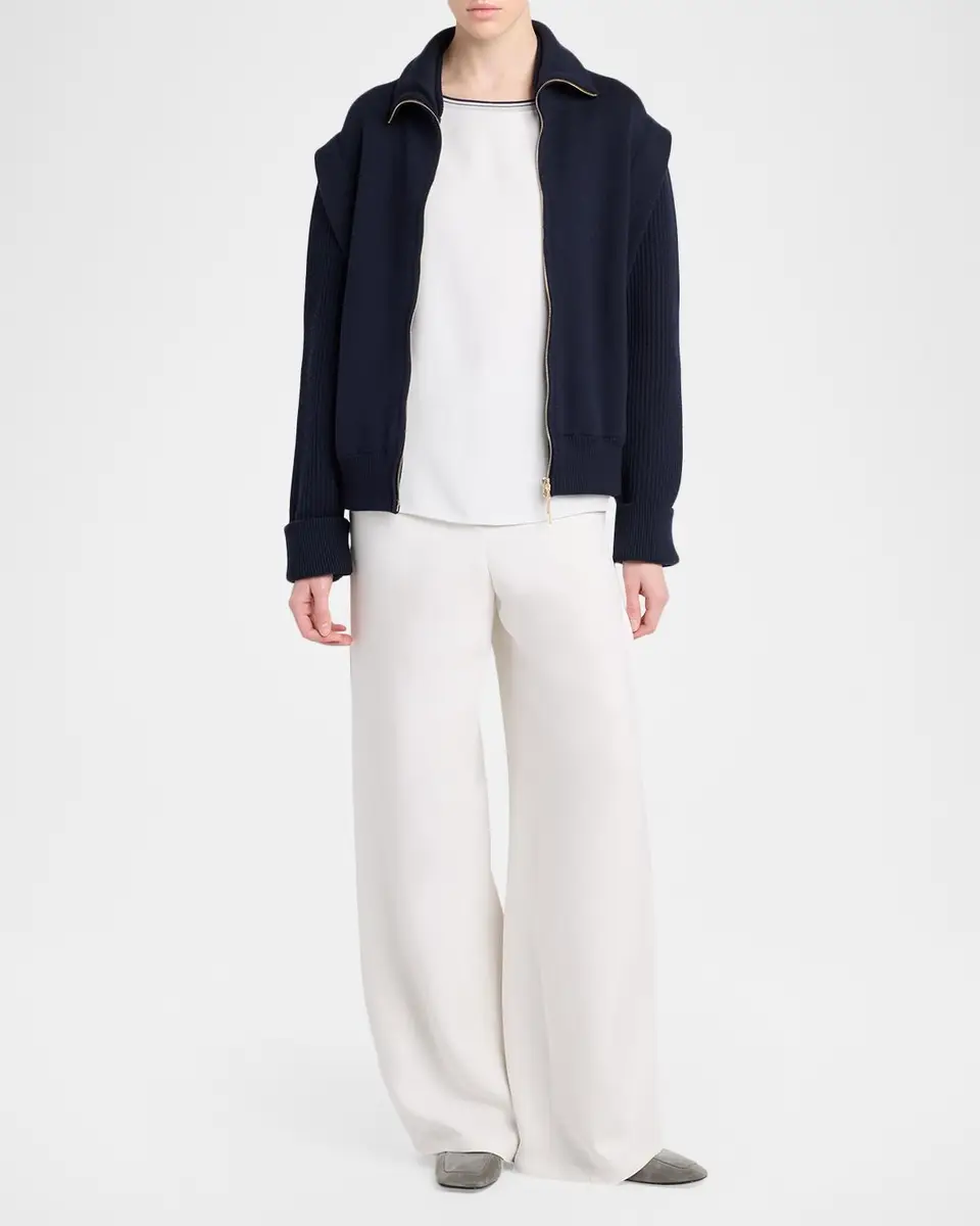 Giorgio Armani Stretch Silk Short-Sleeve Top | Thumbnail 2 Giorgio Armani Stretch Silk Short-Sleeve Top | Thumbnail 2