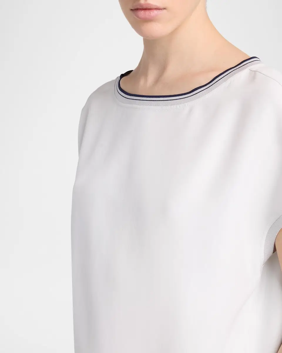 Giorgio Armani Stretch Silk Short-Sleeve Top | Thumbnail 5 Giorgio Armani Stretch Silk Short-Sleeve Top | Thumbnail 5