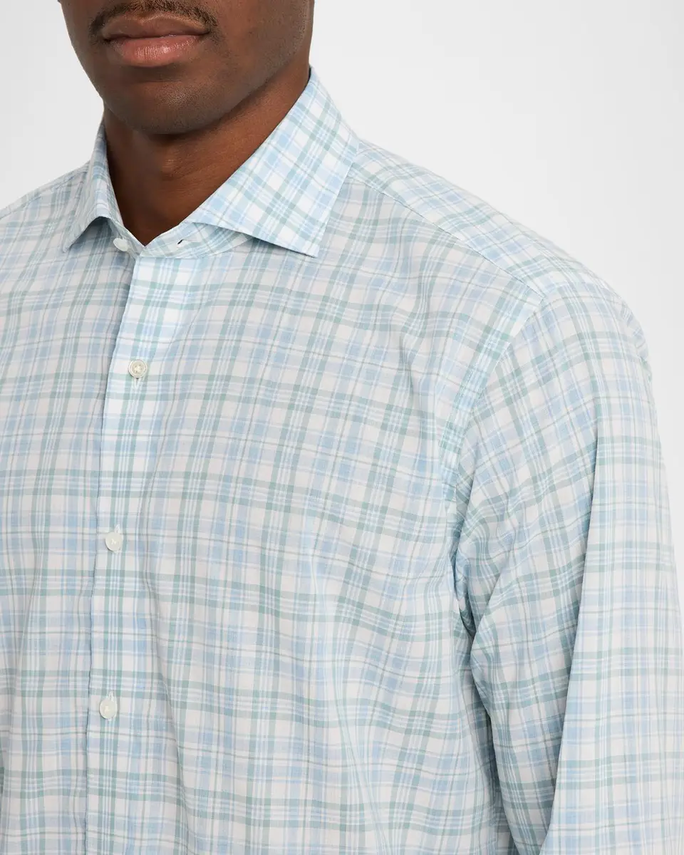 Peter Millar Men's Crown Plaid Cotton Sport Shirt | Thumbnail 5 Peter Millar Men's Crown Plaid Cotton Sport Shirt | Thumbnail 5