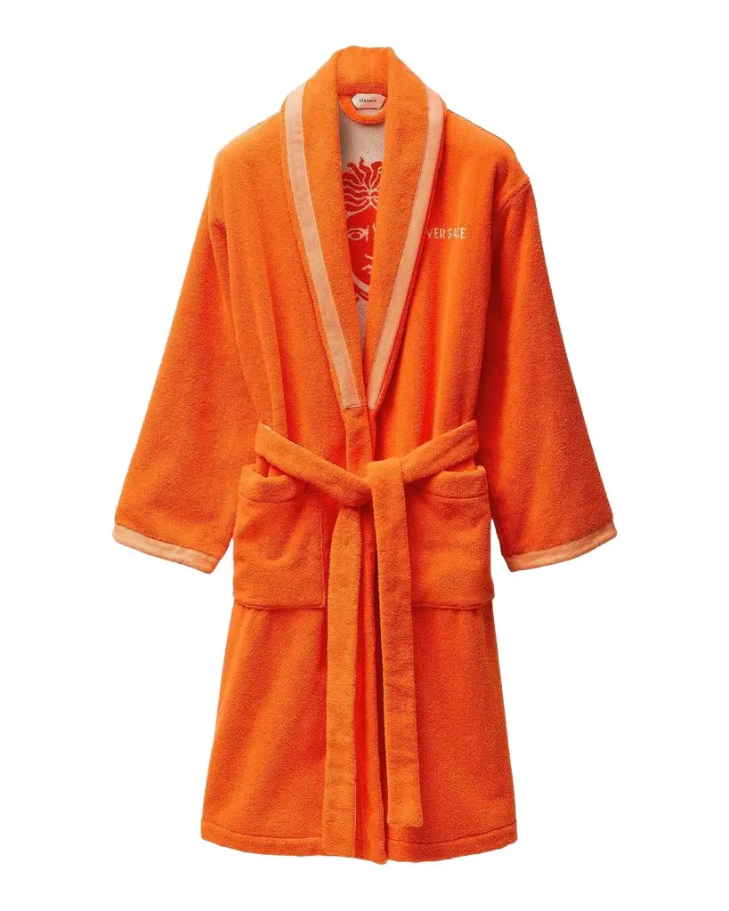 Versace Men's Medusa Jacquard Terry Bathrobe | Image 1 Versace Men's Medusa Jacquard Terry Bathrobe | Image 1