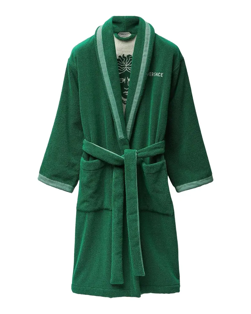 Versace Men's Medusa Jacquard Terry Bathrobe | Image 1 Versace Men's Medusa Jacquard Terry Bathrobe | Image 1