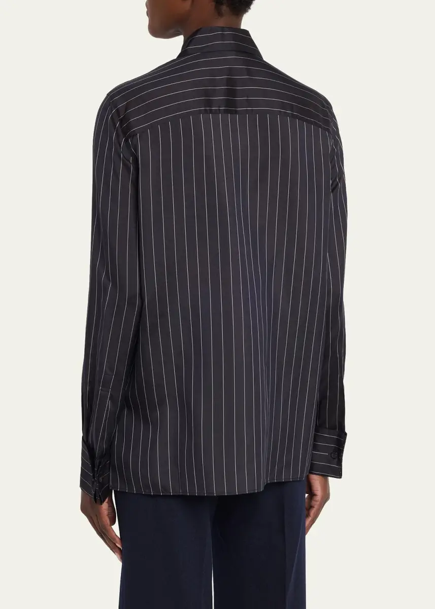 Lafayette 148 New York Pinstripe Button-Front Blouse | Thumbnail 3 Lafayette 148 New York Pinstripe Button-Front Blouse | Thumbnail 3